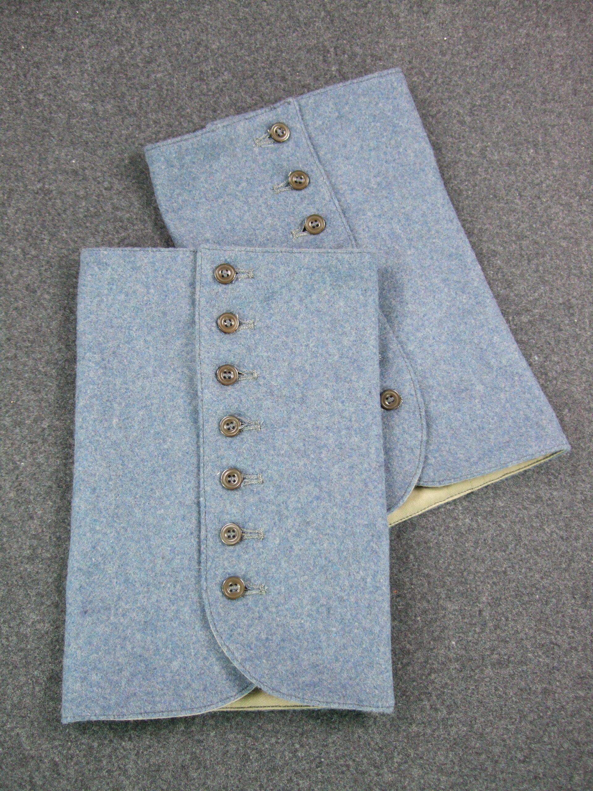 WW1 French Horizon Blue Wool Officer’s Gaiters Pair